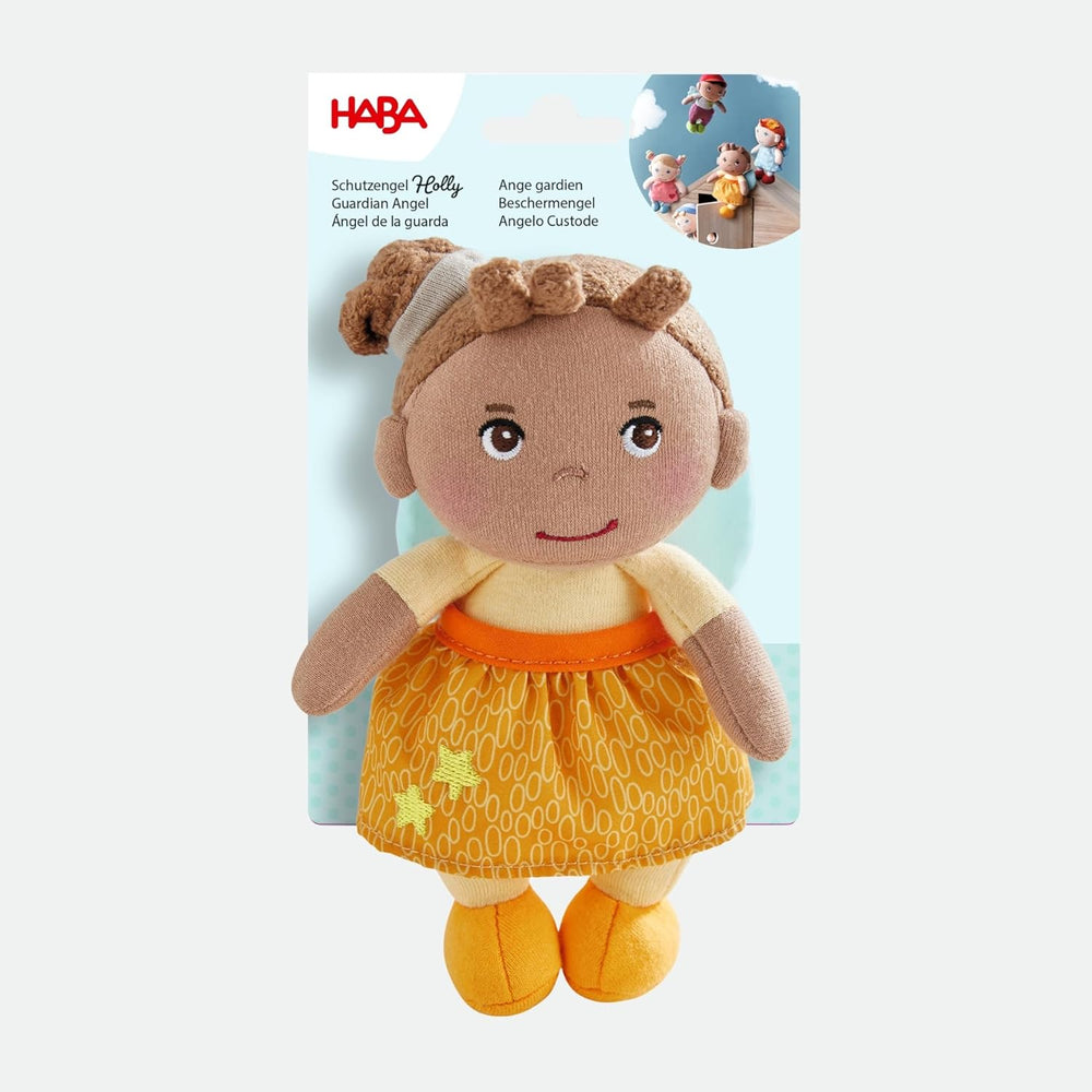 HABA Înger Păzitor Holly – Păpușă din material textil pufoasă (15 cm), cadou perfect de bun venit pentru bebeluși și copii mici – Lavabilă la 30 °C – 2011871001