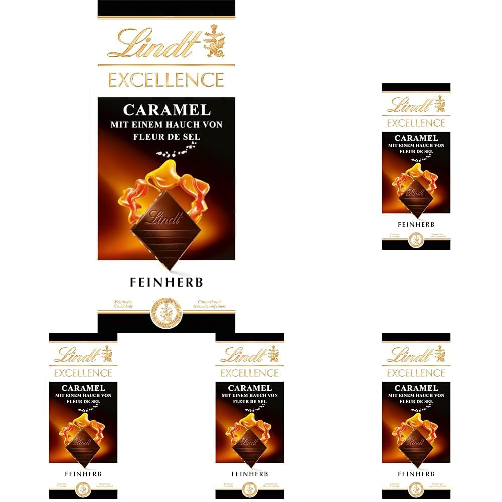 Lindt EXCELLENCE Caramelo y sal marina - Chocolate amargo | Barra 100g | Con Caramelo y Sal Marina (Flor de Sal) | Sabor intenso a cacao | Chocolate oscuro