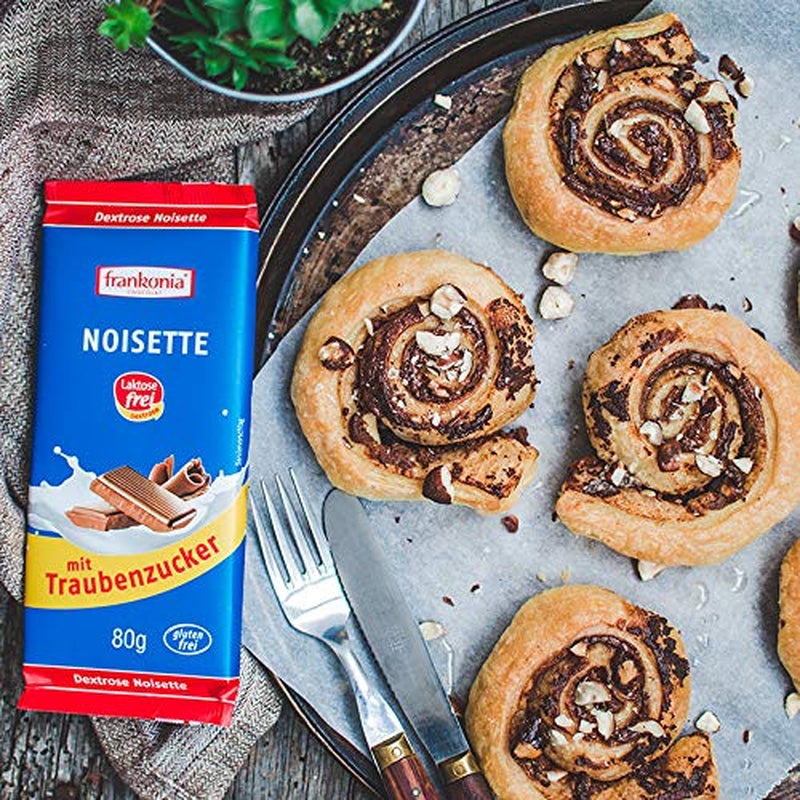 Frankonia Noisette con chocolate y dextrosa, sin lactosa y sin gluten, 80 gramos