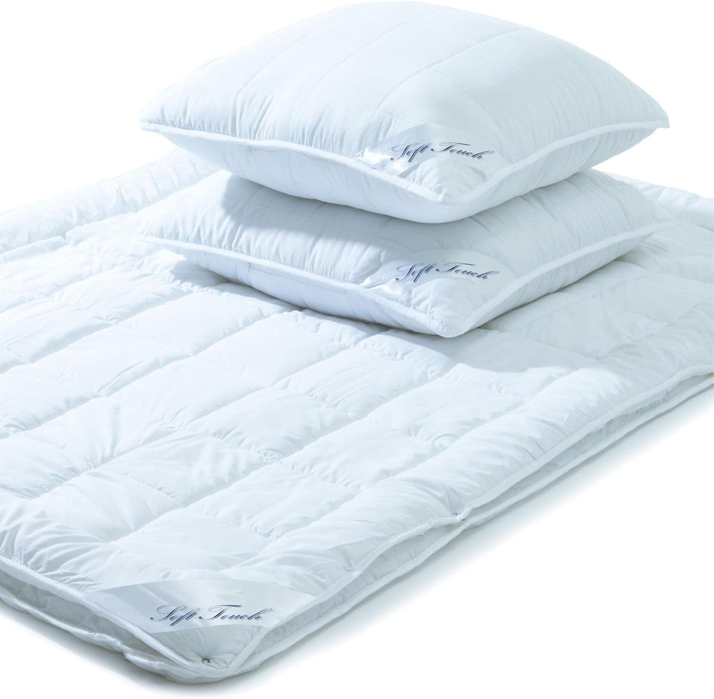 Aqua-Textil Juego Soft Touch Infantil Edredón 100 X 135 Cm 250G Y 350G con Almohada 40 X 60 Cm Edredón 150G 4 Estaciones Climatizador Oeko-Tex Edredones y Edredones Naty Shop 200X200 Cm + 2X 80X80 Cm 4 Estaciones