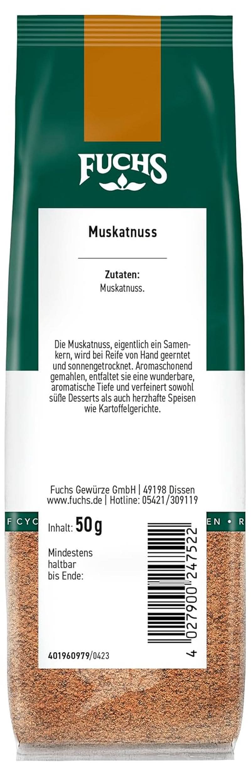 Fuchs - Nuez moscada molida, 50 gramos Condimente Naty Shop