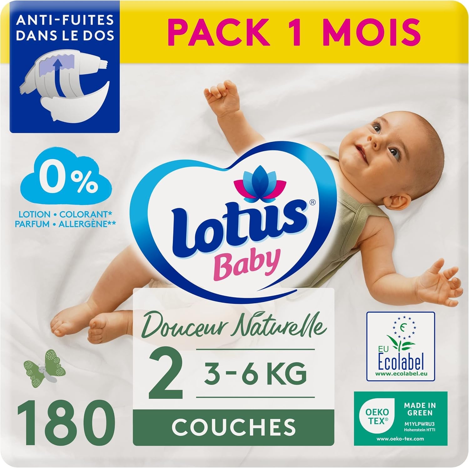 Douceur Naturelle – Pañales talla 3 (5-9 kg) pack 1 mes – 172 pañales