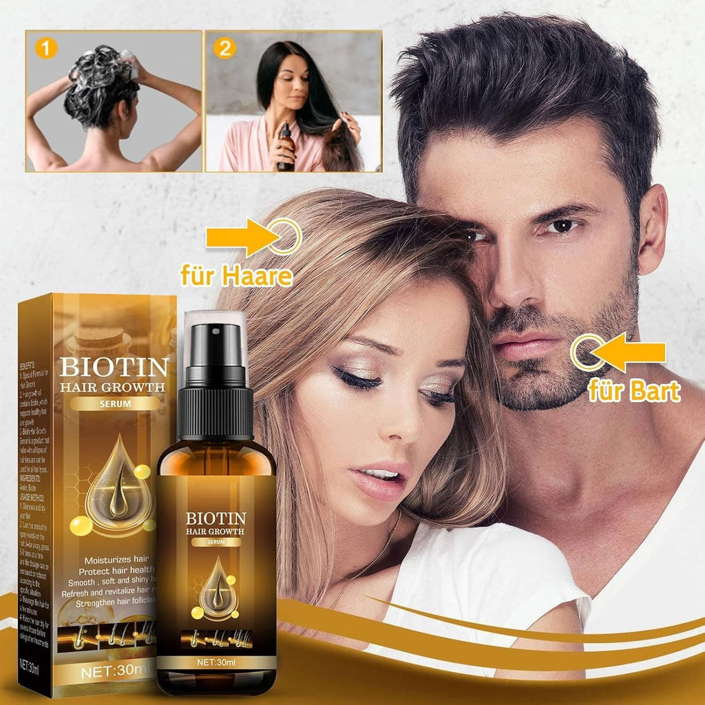 Biotin Hair Serum, 2PCS Hair Spray Hair Growth Accelerate Hair Growth Serum Biotin Hair Growth Hair Growth Spray, Hair Care for Thin Dry Hair, Against Hair Loss (M-2pcs) Ingrijirea parului Naty Shop