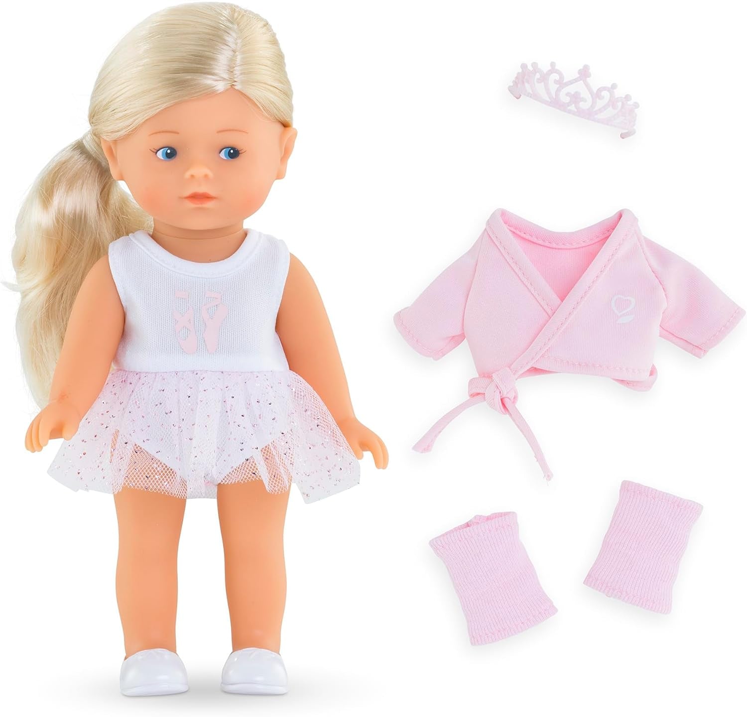 Les Trends Mini Corolline Rosy Ballerina Set, Vollvinylpuppe mit langem Haar, extra Outfit in Geschenkbox, Vanilleduft, 20cm, ab 3 Jahren