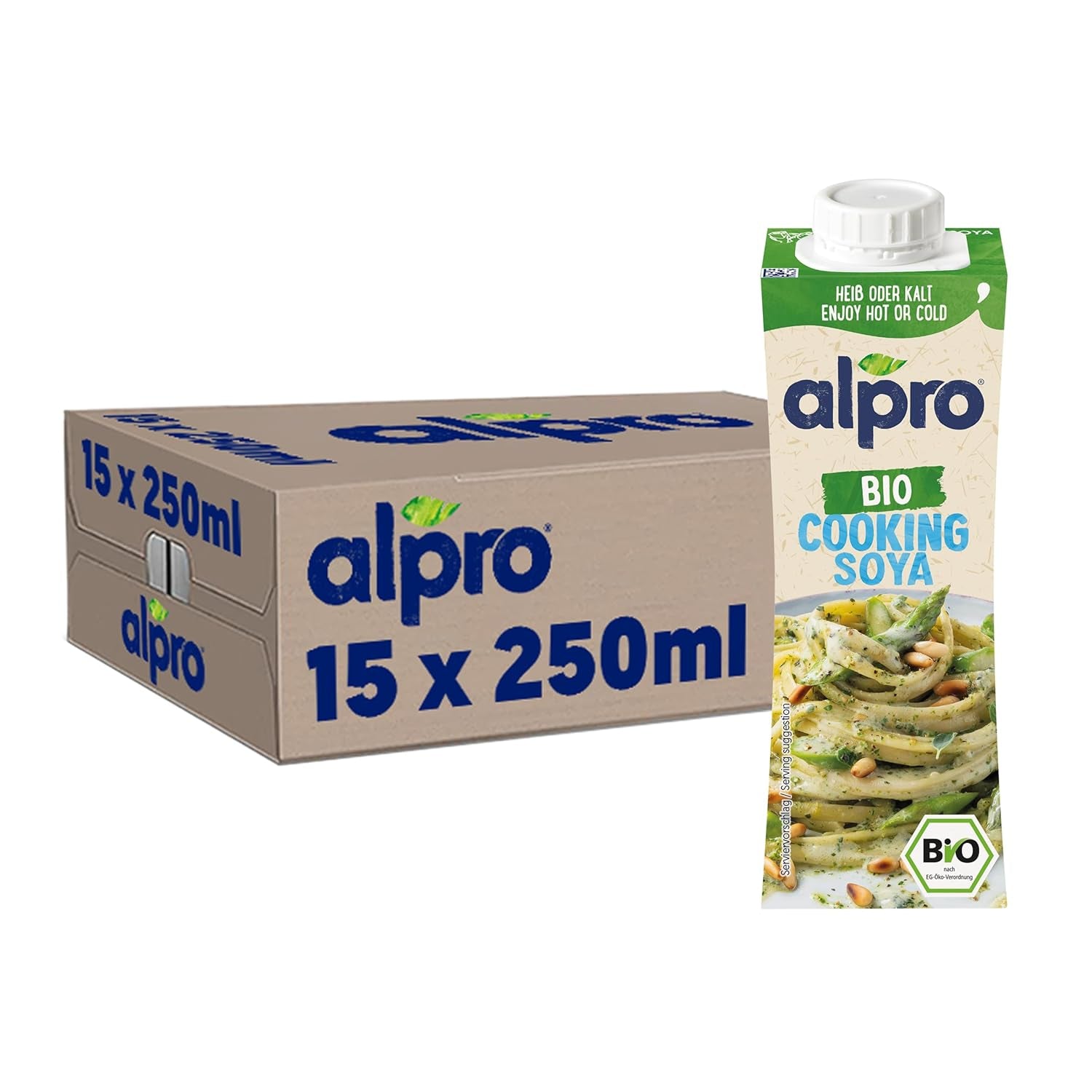 Alpro Bio Cooking Soja – Vegan Bio Kochcreme – 15 x 250 ml