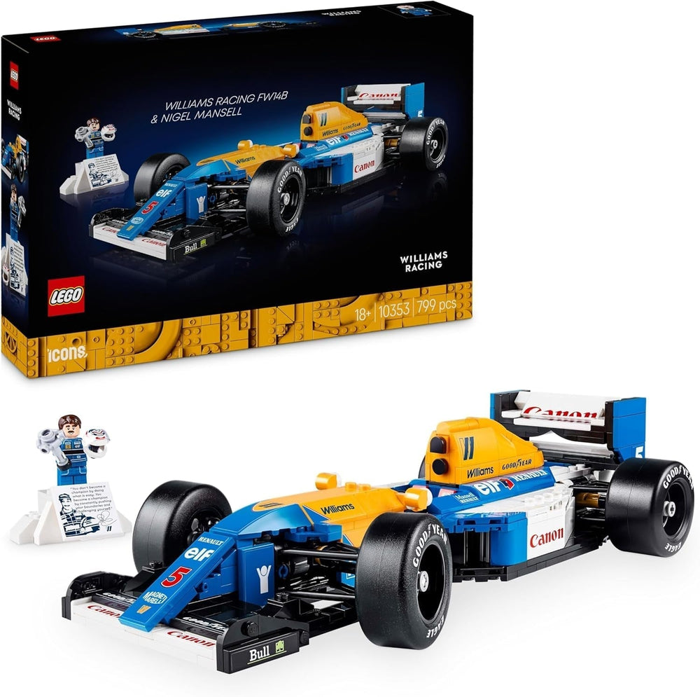 LEGO Icons Williams Racing FW14B con Nigel Mansell - Set de auto modelo F1 con minifiguras de pilotos de carreras coleccionables - Decoración de escritorio con soporte - Regalo para adultos y adolescentes fanáticos de los deportes de motor 10353 Juegos de construcción Besuche den LEGO-Store Default Title