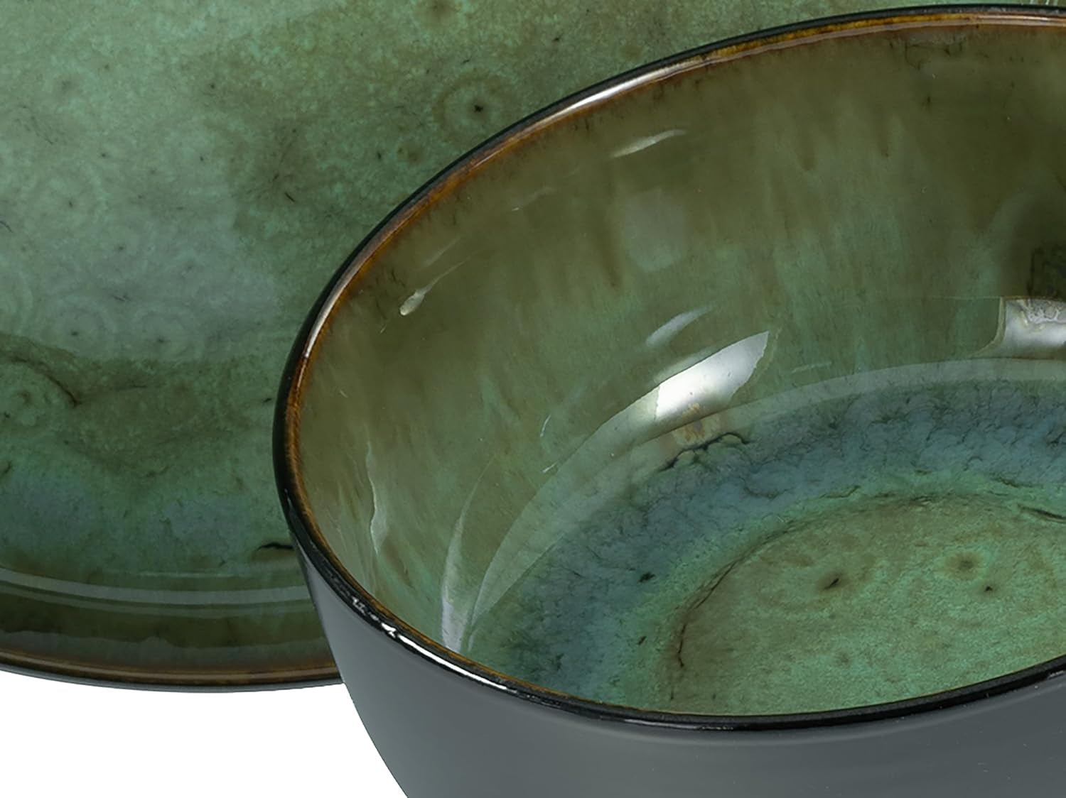 Creatable, 20166, Serie Nordic Fjord Green, 16-Teiliges Geschirrset Für 4 Personen, Kombiservice Aus Steinzeug, Spülmaschinen- Und Mikrowellengeeignet, Qualitätsproduktion Seturi vesela masa Naty Shop