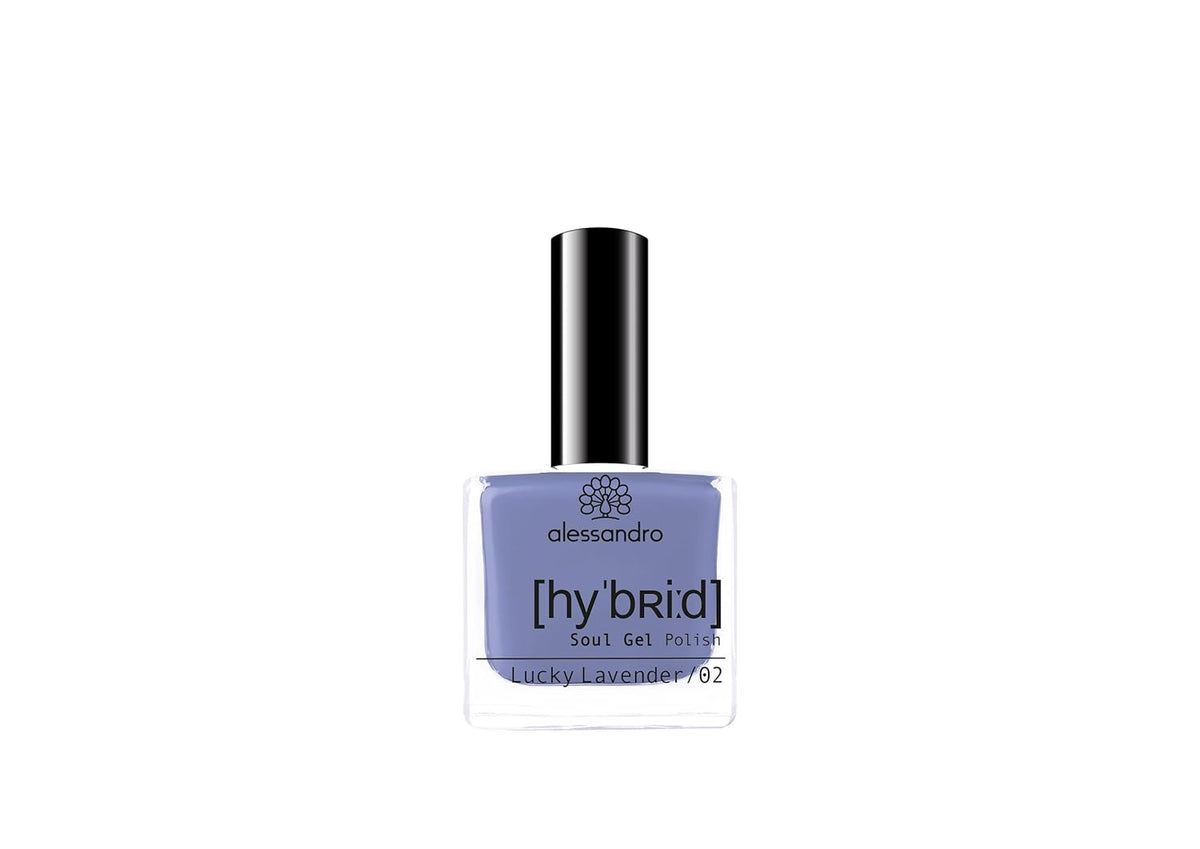 Esmalte de uñas híbrido Alessandro Lucky Lavender - tono lavanda - Uñas perfectas en solo 3 pasos, sin LED - ¡Dura hasta 10 días!