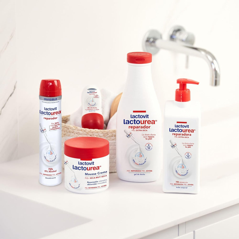 Lactourea reparierende Körpermilch mit Protein Calcium, sofortige Absortion, 48 Stunden Ernährung und Reparatur, geeignet für dry und extra dry Haut, 800 ml