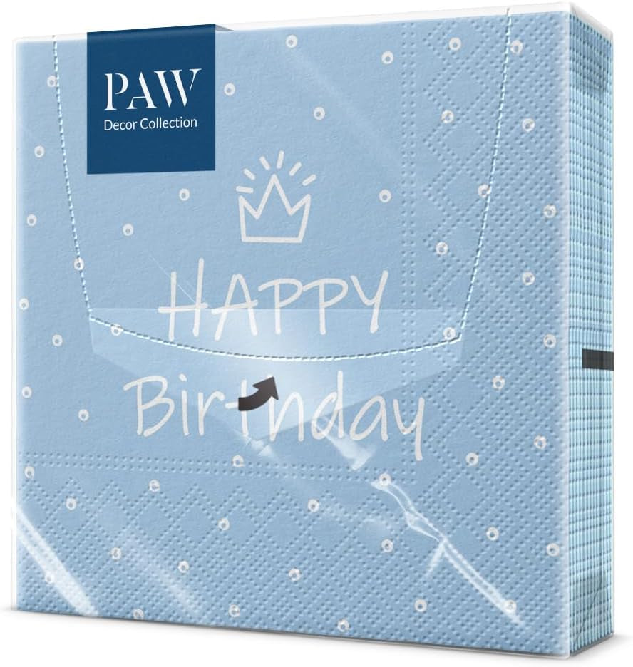 PAW - Șervețele 3 straturi (33 X 33 Cm) I 20 bucăți I Perfect pentru zilele de naștere ale copiilor, petreceri, comuniuni și sărbători I Șervețele de hârtie colorate cu motivul petrecerii I Blocuri, petreceri, jucării - Cărămizi colorate