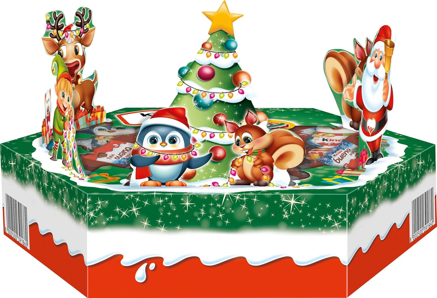 Plato navideño Kinder Mix - deliciosas especialidades de chocolate de la gama Kinder - 143g