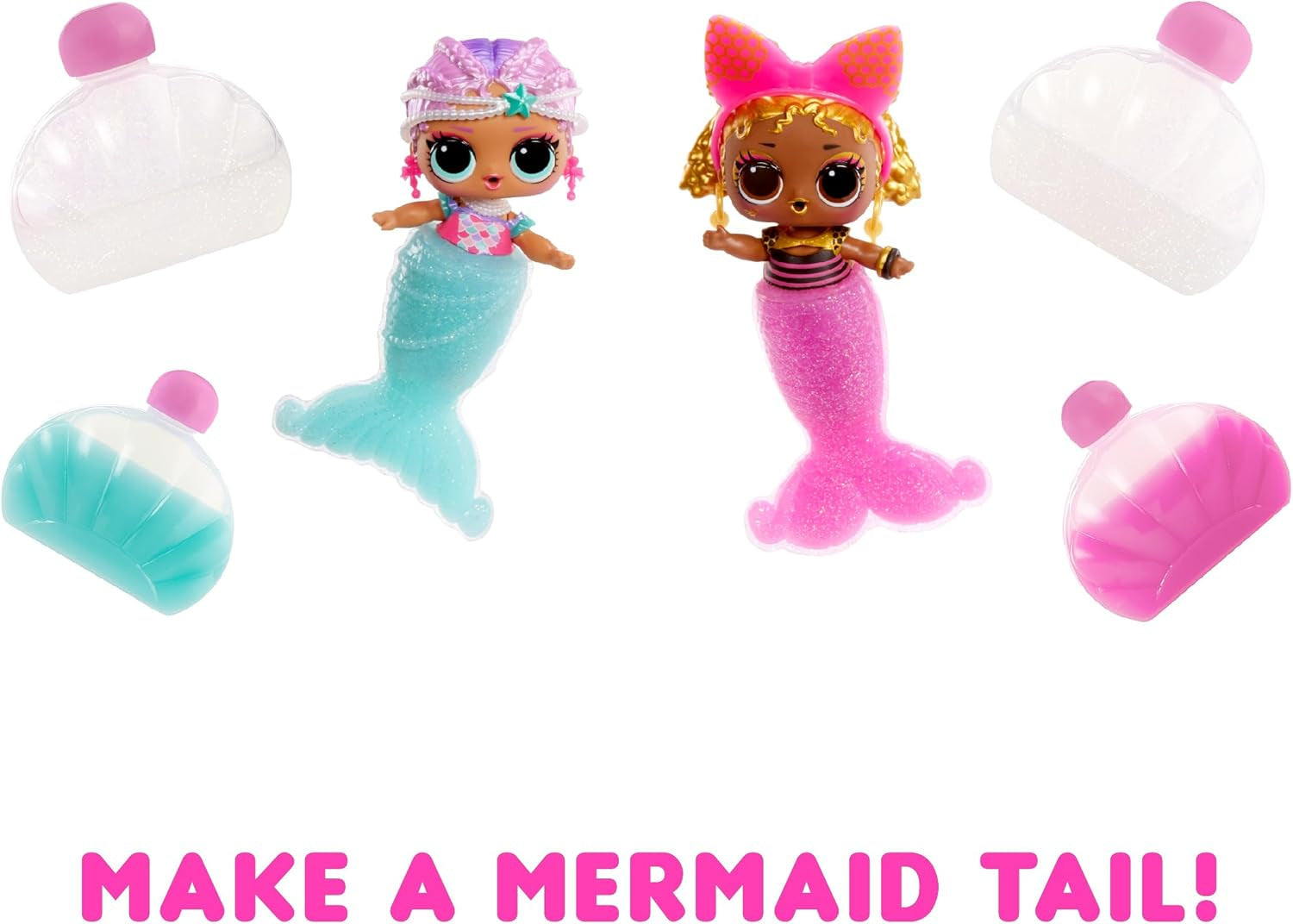 jajaja ¡Sorpresa! Mermaids Tots - Mini muñecas de moda con colas que cambian de color - Adecuadas para coleccionistas, niñas y niños de 4 años en adelante Naty Shop Dolls