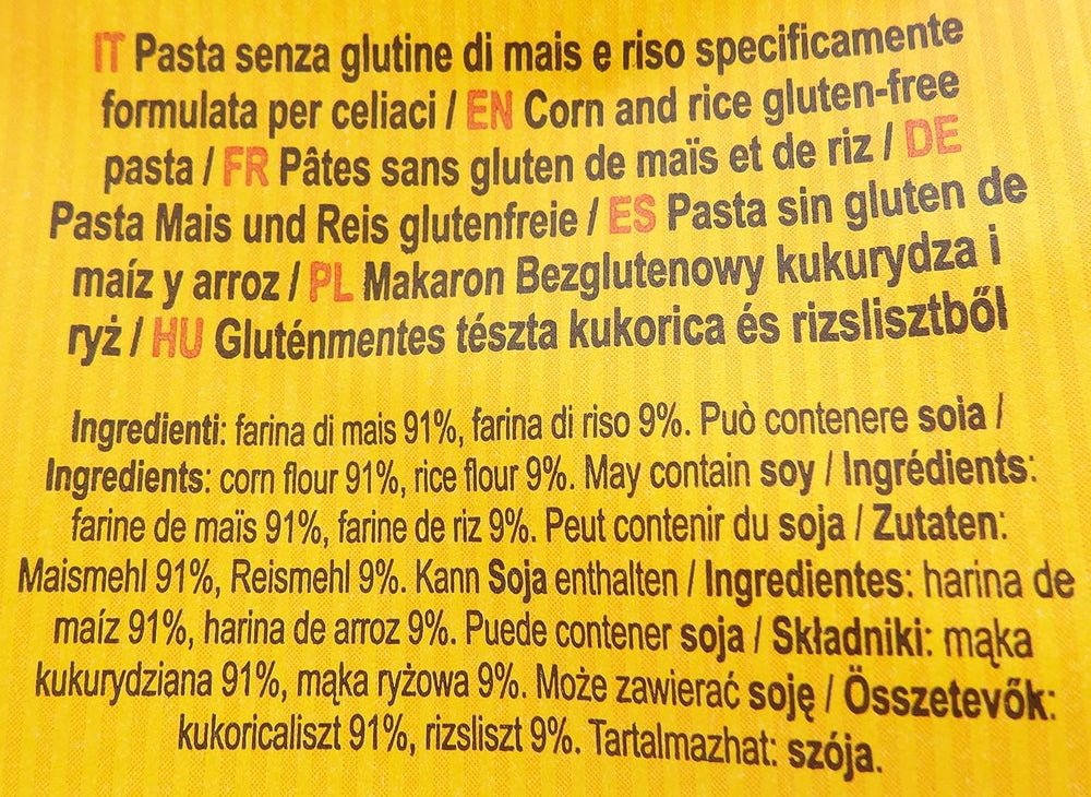 Pasta sin gluten Mezze Penne con maíz y arroz, 400 g