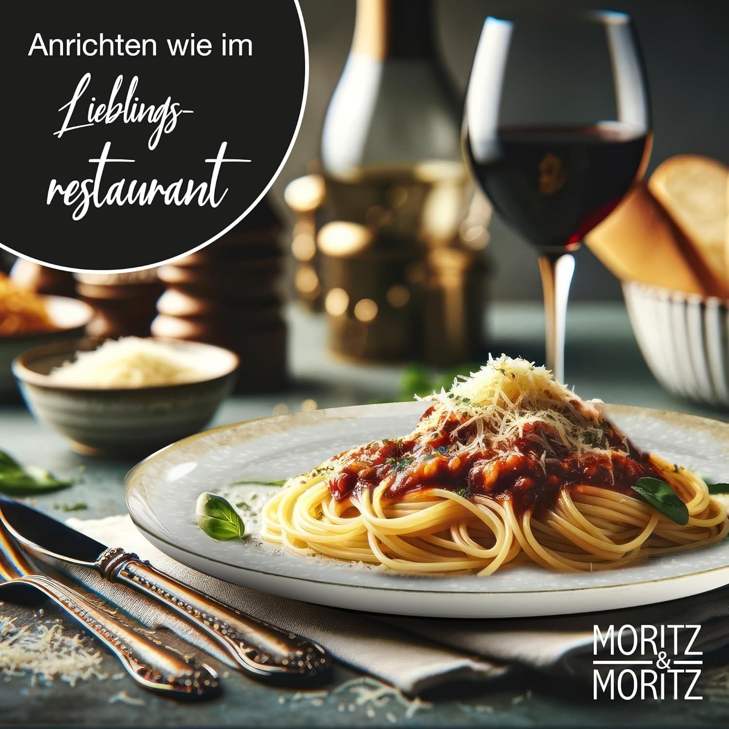 Set de veselă din porțelan Moritz & Moritz BLOSSOM pentru 6 persoane, 18 piese - Veselă modernă cu design jucăuș - Serviciu de cafea ușor de întreținut cu farfurii și boluri - Serviciu combinat