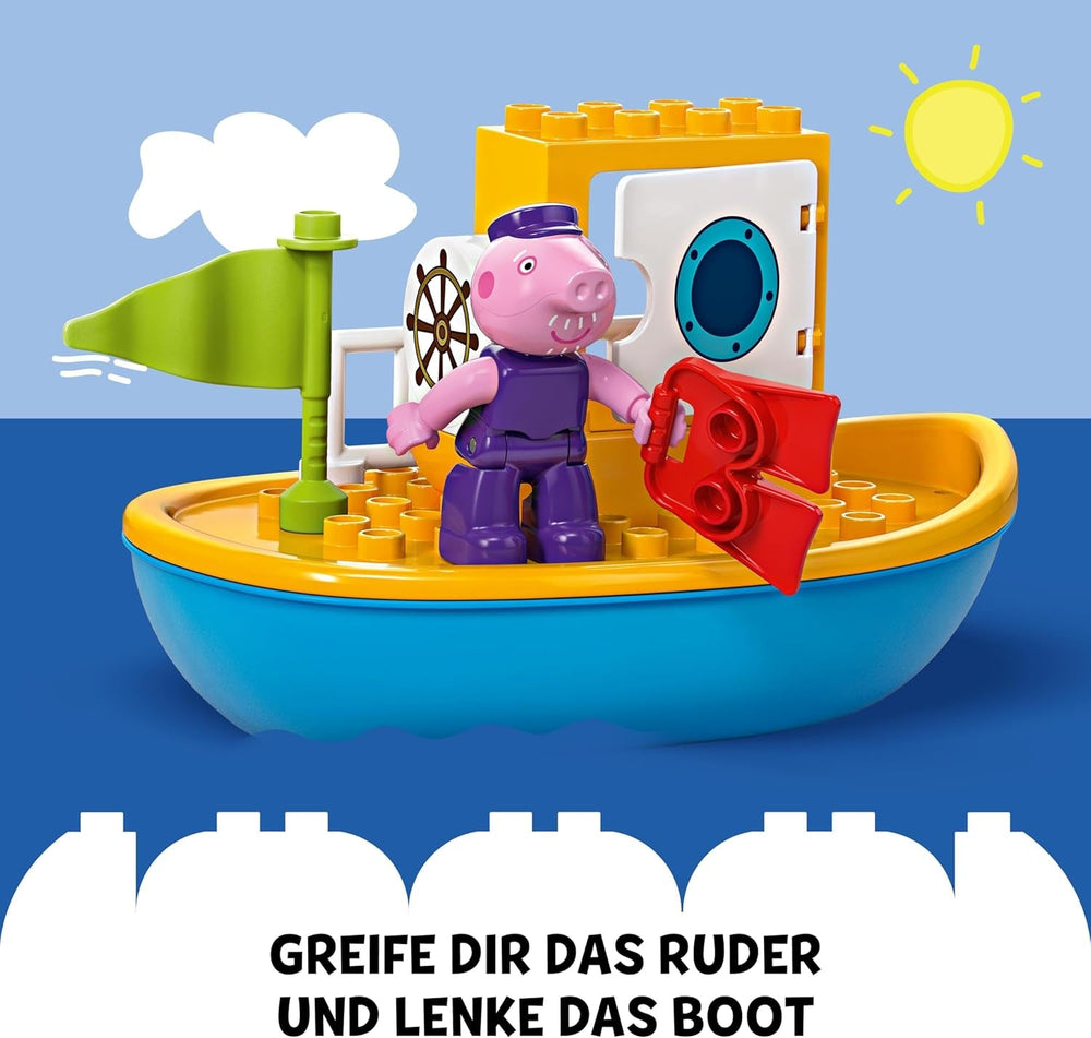 LEGO DUPLO Viaje en Barco de Peppa: Barco de Juguete para Construir y Reconstruir con 2 Figuras, Juguete Creativo, Idea de Regalo para niños y niñas de 2 años 10432 Juegos de construcción Besuche den LEGO-Store
