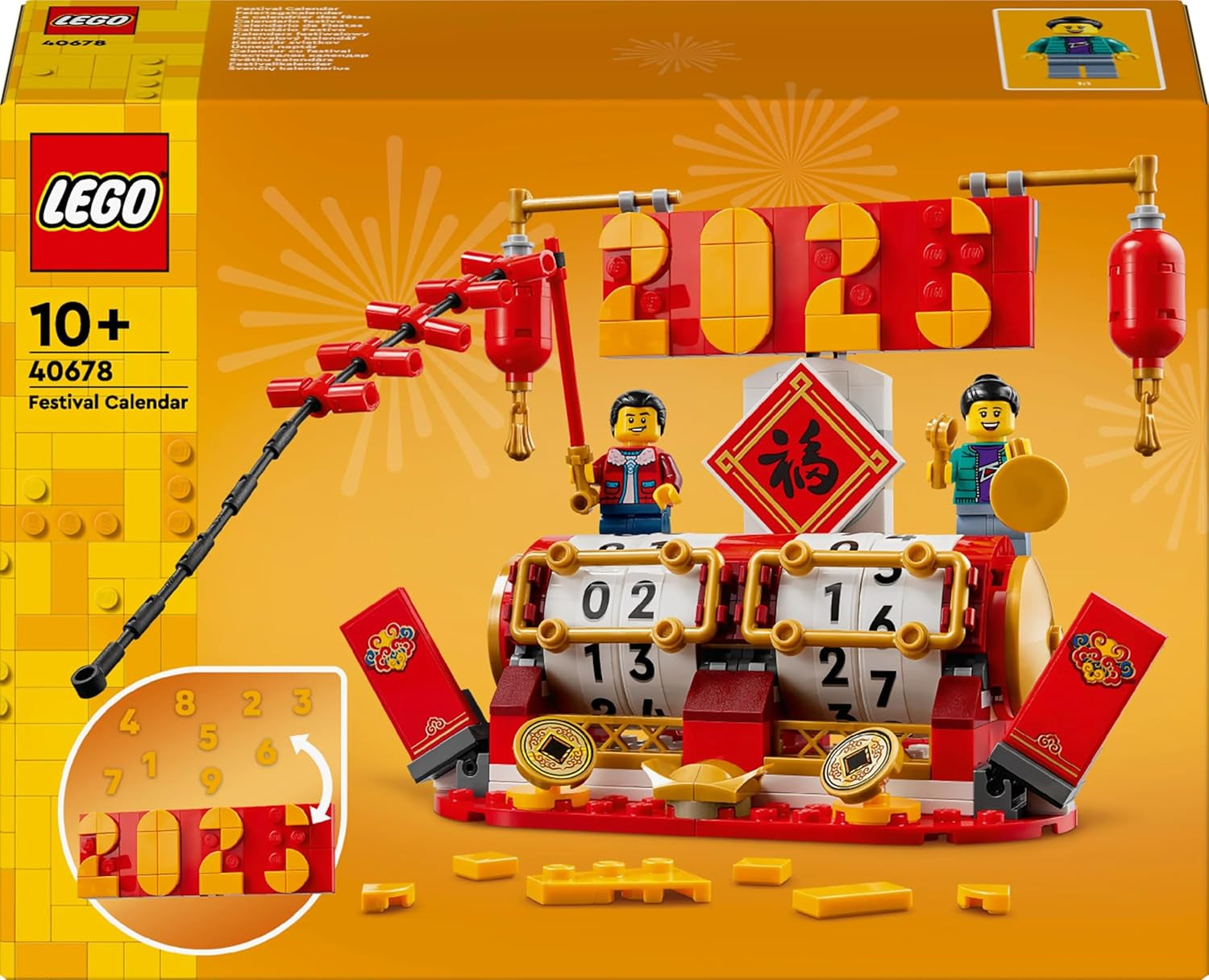 LEGO Calendario navideño, regalo navideño chino para niños y niñas, set de construcción del Año Nuevo Lunar, permite a los niños jugar imaginativamente, juguete festivo, decoración del Año Nuevo Chino 40678 Juegos de construcción Besuche den LEGO-Store