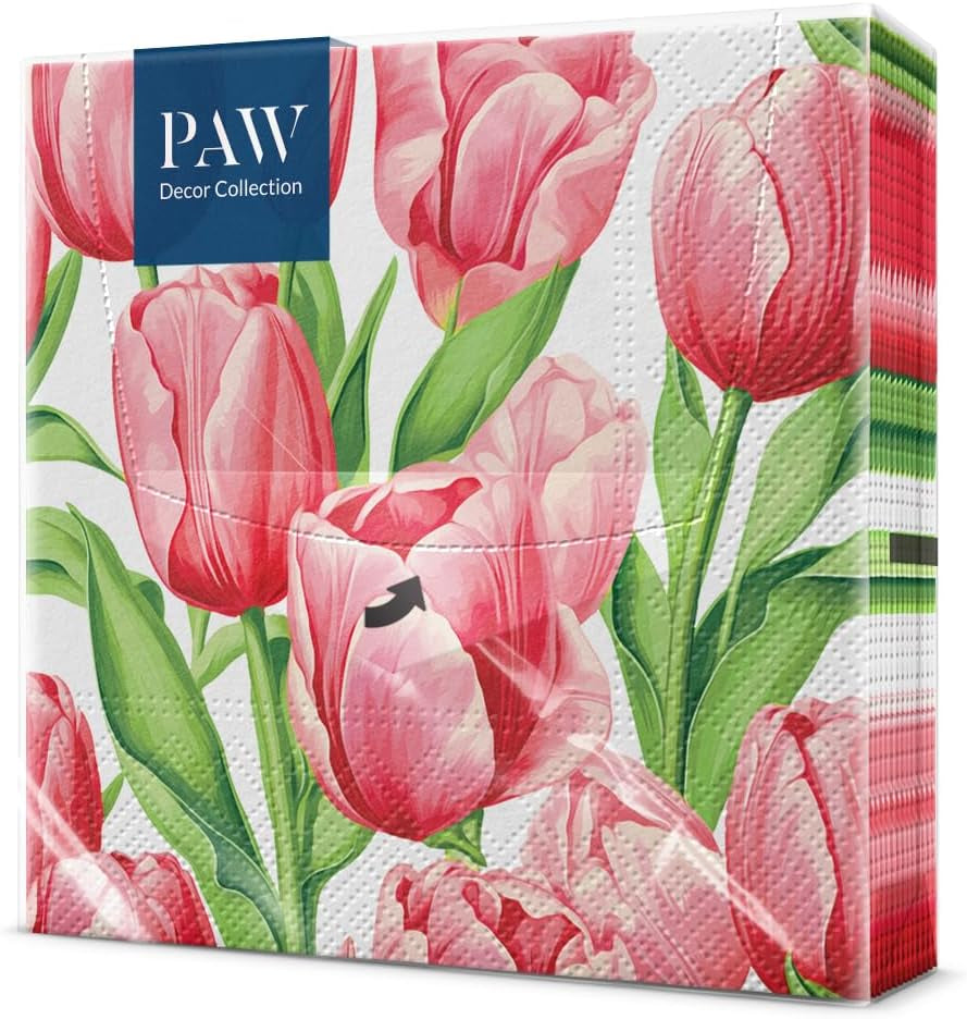 PAW - Șervețele din 3 straturi (33 X 33 Cm) I 20 bucăți I Perfect pentru Paște, petreceri, primăvară și sărbători I Decorațiuni de masă Petrecere de Paște Șervețele de hârtie colorate - Ouă de Paște în acuarelă I Ouă în acuarelă