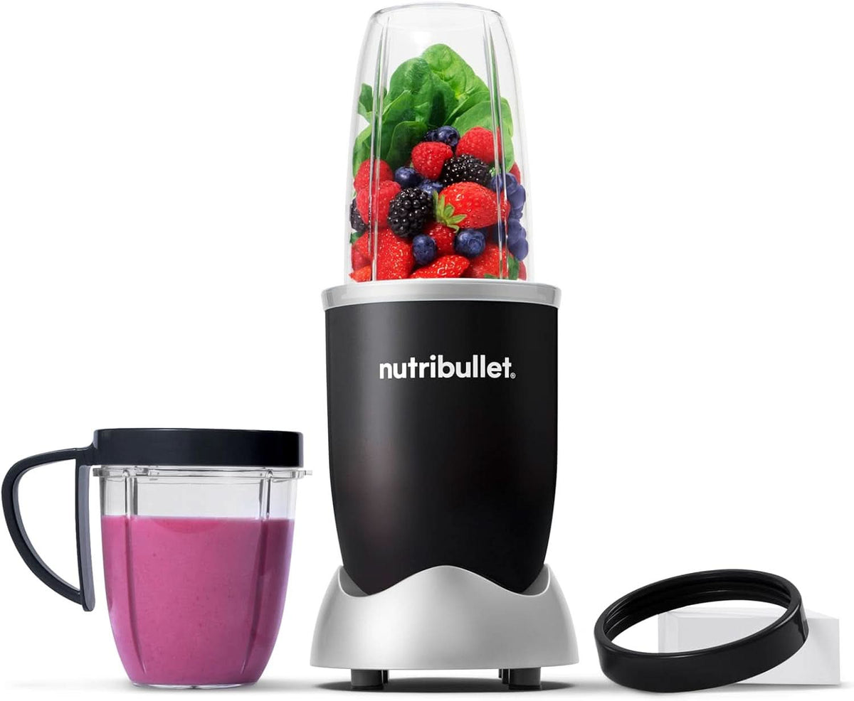 Nutribullet Original, Elektrischer Mixer, Zerkleinerer, Smoothiemixer, Smoothie Maker, 600 W Leistung, Einfach Und Schnell in Der Anwendung, Kompakt, Leicht Zu Reinigen, NB603DG Kitchen Naty Shop Schwarz Verpackung Mit Zubehör