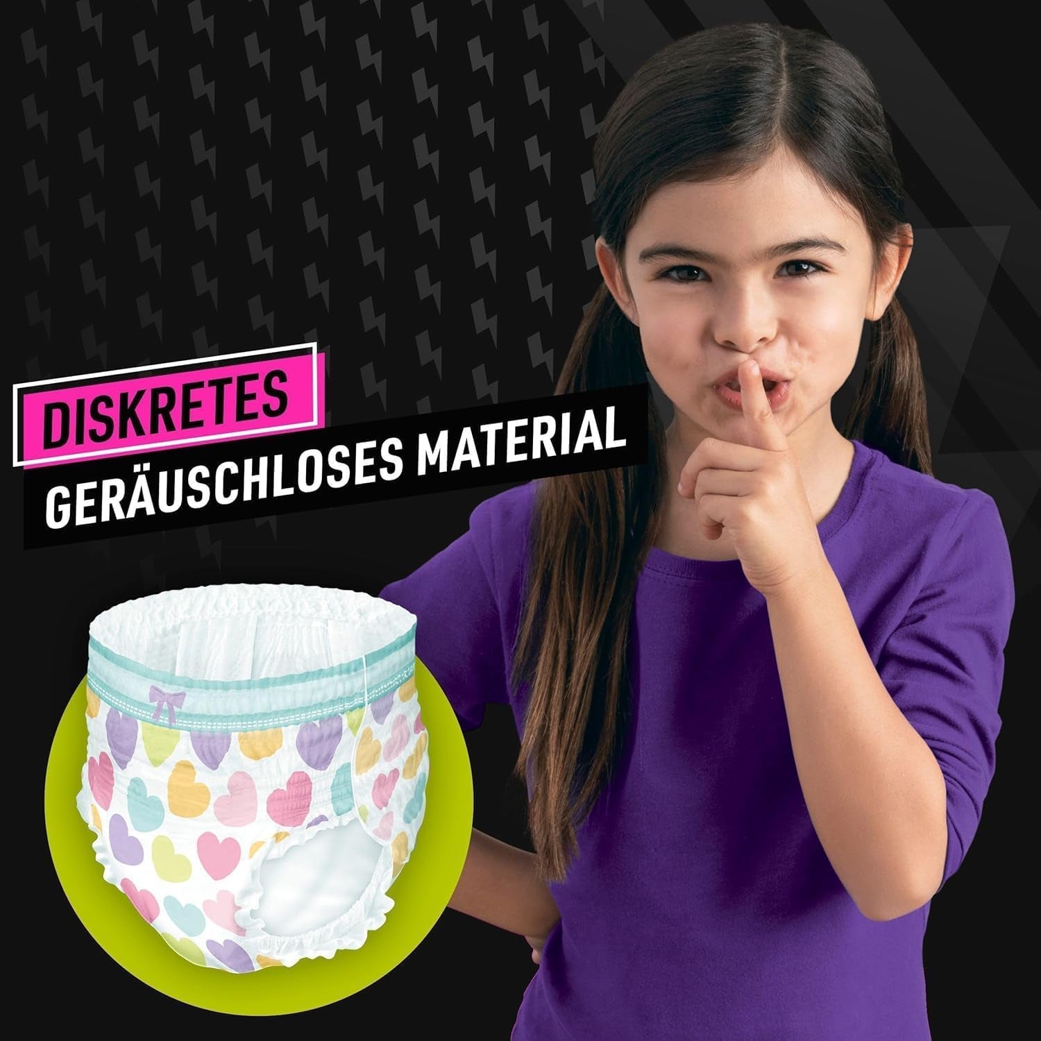 Pantalones de pijama Hearts Calzoncillos absorbentes para 9 noches 8 años 27 kg-43 kg Protección contra fugas durante toda la noche