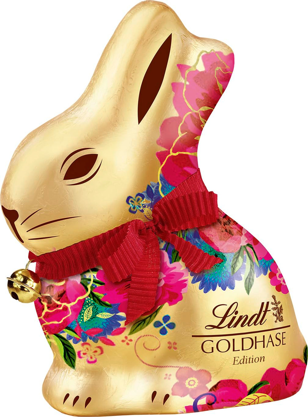 Lindt Gold Bunny Flower Edition - Chocolate con leche premium de Pascua, paquete de 4 (4 x 200 g)