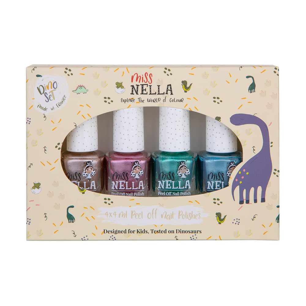 Miss Nella Magic Collection Juego de 4 esmaltes de uñas con purpurina: rosa, rojo, dorado y azul, esmalte de uñas extraíble especial para niños, no tóxico, a base de agua, inodoro