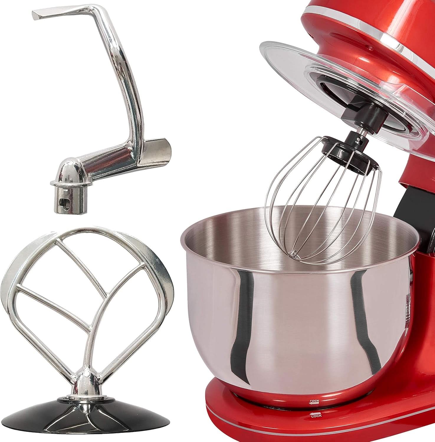 GUTFELS Küchenmaschine KM 8102 Roi | Máquina de cocina | 1200 vatios | Schneebesen | Rührhaken | arrodillado | 10 estupen | Podredumbre | 5 L Schüssel Madre e Hijo Tienda Naty