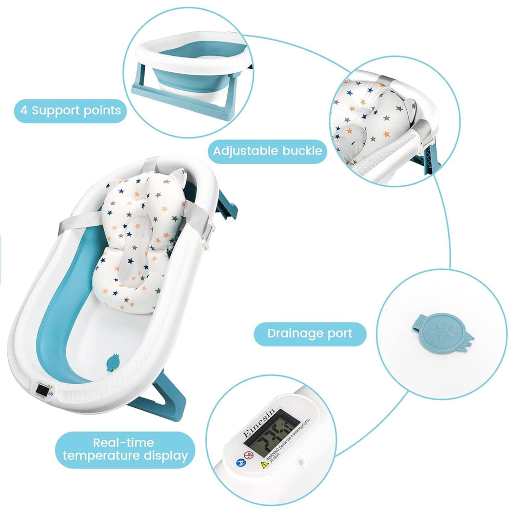 Einesin Bañera plegable grande XXL para bebés con termómetro integrado Madre e Hijo Naty Shop
