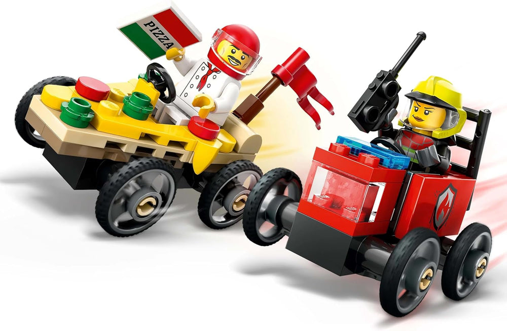 Furgoneta de reparto de pizzas LEGO City vs. Camión de pizza - Jabonera de juguete para niñas y niños a partir de 5 años - Juego de construcción con 2 minifiguras de conductores - Regalo de cumpleaños y vacaciones 60458 Juegos de construcción Besuche den LEGO-Store