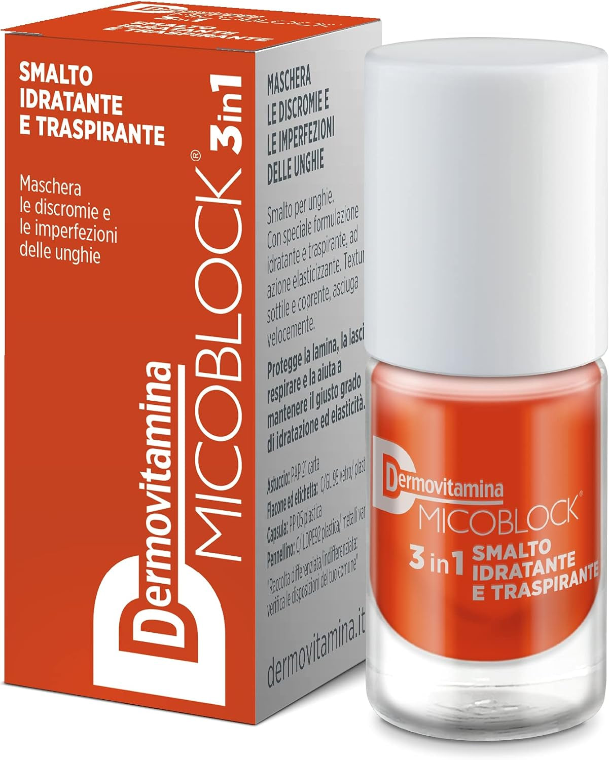 Microblock 3 en 1 Esmalte de uñas para hongos en las uñas Remedio para uñas de color naranja oscuro contra hongos en las uñas 5 ml 16 colores
