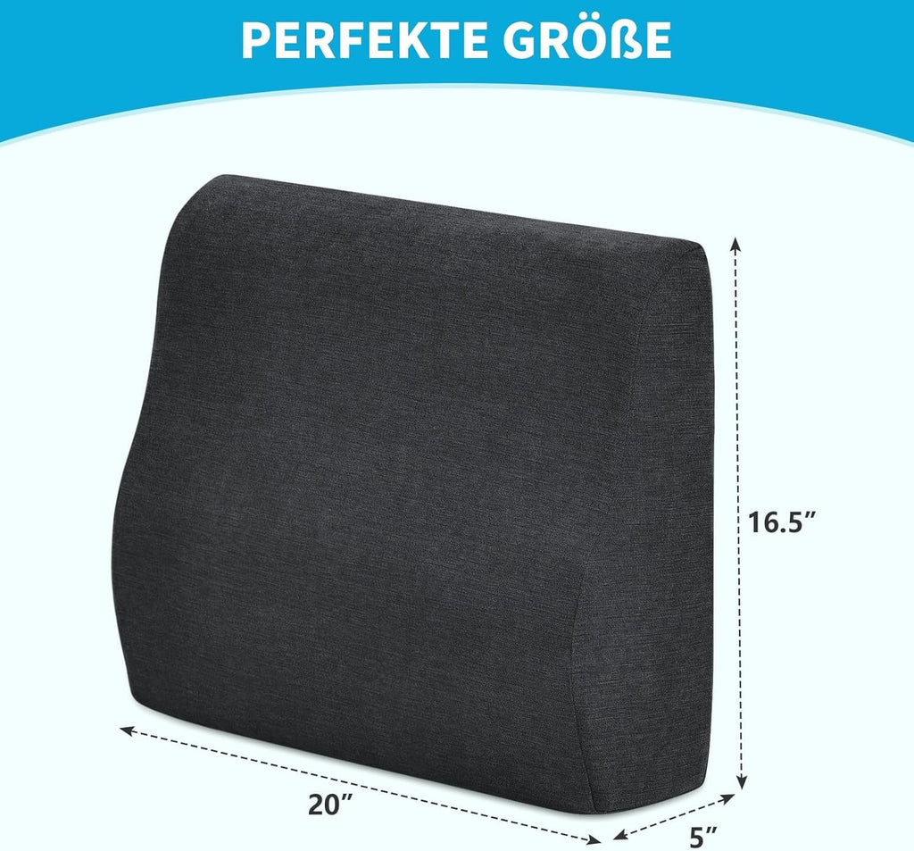 TANYOO Pernă de spate pentru scaun de birou, scaun auto, scaun cu rotile Pernă lombară pentru persoanele cu dureri de spate inferioare cu spumă Meomory Pernă ergonomică lombară Capac lavabil Gri închis Perne lombare Naty Shop