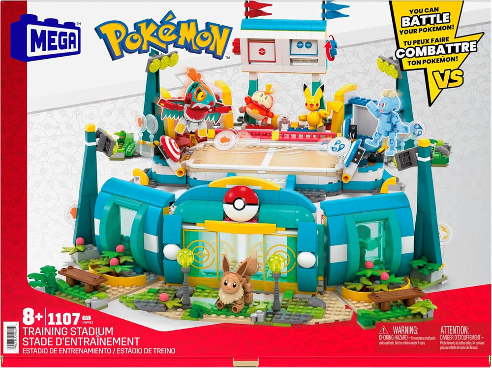 MEGA Pokémon Juguete de Construcción de Figuras de Acción, Arena de Entrenamiento de 1101 Piezas, Juego de Lucha y 5 Figuras Móviles para Niños, Figuras de Acción HWR82 Naty Shop