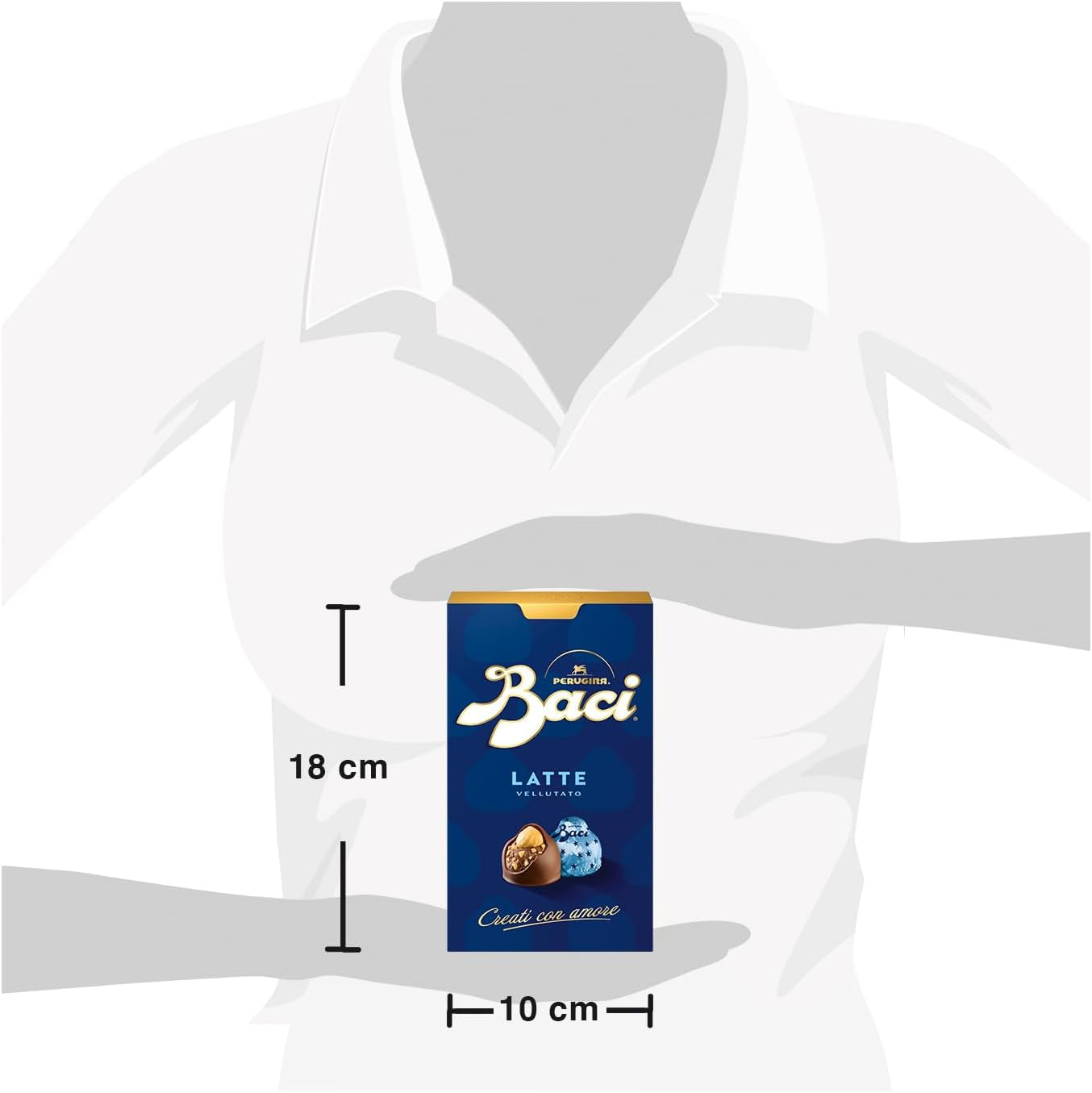 Bombones con relleno de chocolate con leche y avellanas, caja de 200g