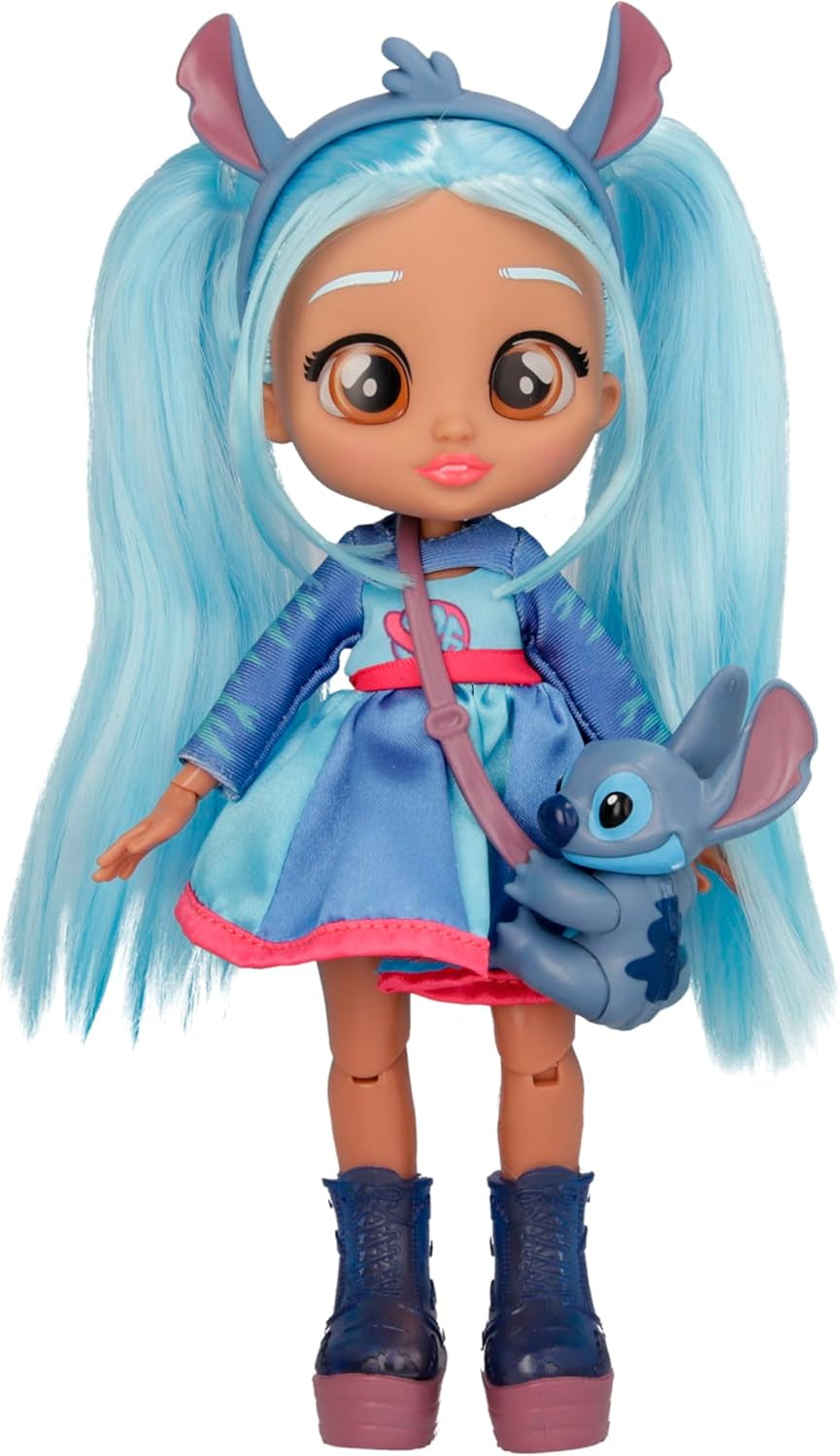 BFF de Cry Babies Disney Stitch, BFF Fashion Doll im Stitch-Outfit zum An- und Ausziehen, incluidos accesorios de peinado, juegos y regalos para niños de 3 años