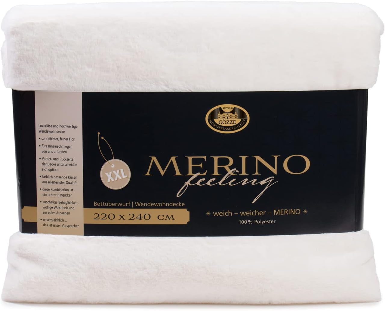 Gözze - manta cómoda, reversible, alta densidad 600 g/m², 150 x 200 cm - camas y mantas verde oscuro besuche den gözze-store lana blanca 220 x 240 cm