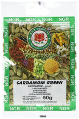 Cardamomo, verde, entero, 50 g (1 paquete de 50 g)