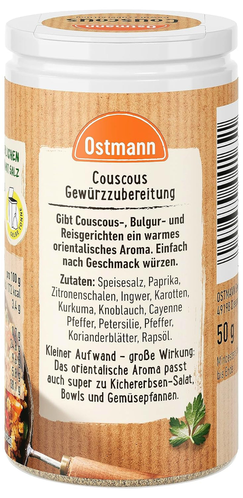 Ostmann Gewürze Cuscús Gewürzzubereitung, 50 g (Verpackungsdesign kann deweichen)
