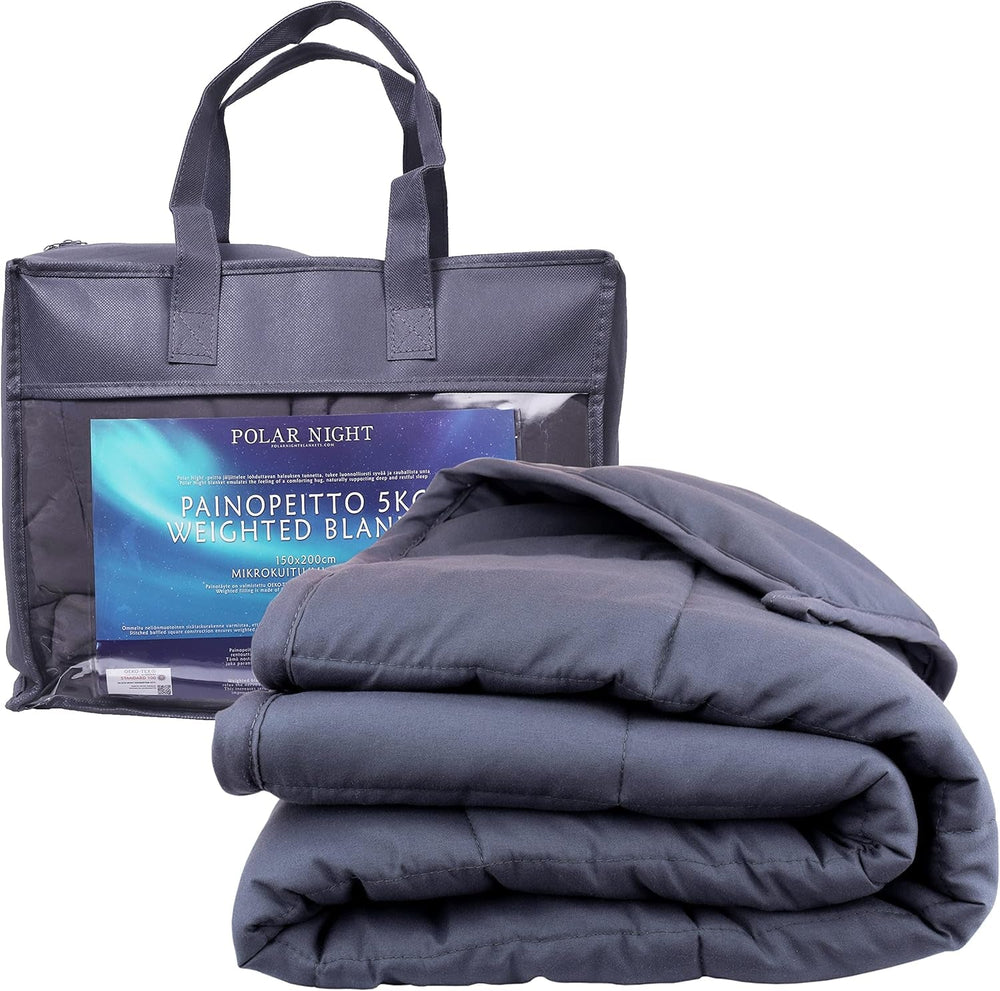 Manta lastrada Polar Night para adultos 150 X 200 Cm, 9 Kg - Manta lastrada para sueño profundo, manta pesada, manta terapéutica fabricada en 100% microfibra, manta relajante Edredón Oeko-Tex® 100 Camas y mantas estándar Noche Polar 150 X 200 Cm 9,0 Kilogramos