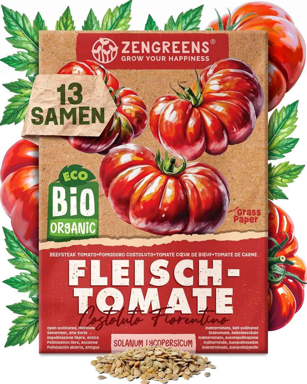 Semillas de tomate orgánicas en un juego de 10 - 10 Semillas de tomate para un fácil cultivo en el jardín, balcón o lecho elevado - Semillas de plantas - Plántulas