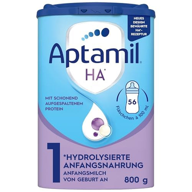 Aptamil HA 1 - Fórmula infantil desde el nacimiento, con DHA, sin lactosa, sin aceite de palma, papilla, leche en polvo, 1 x 800 g