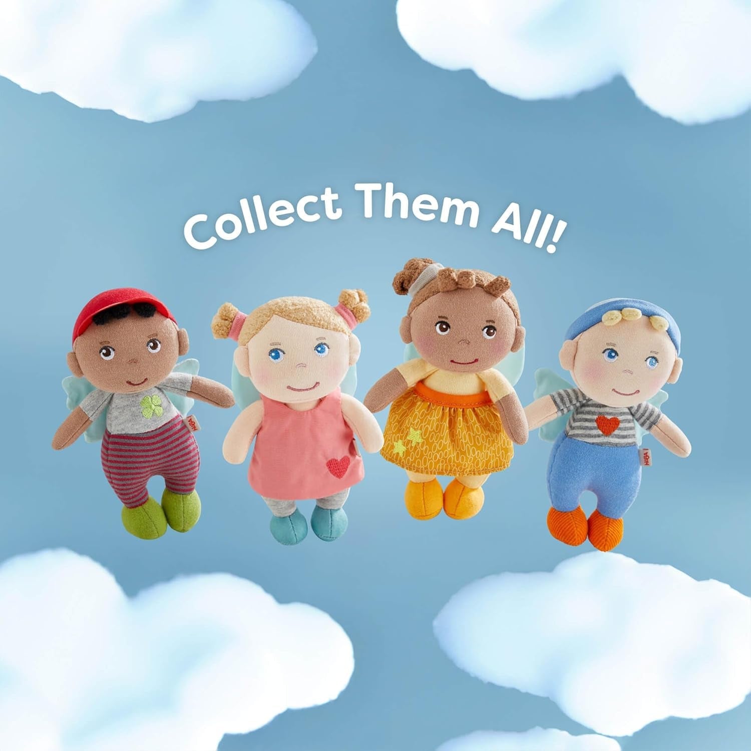 HABA Schutzengel Lore – Kuscheliges Stoffpüppchen (15 cm), perfektes Willkommensgeschenk für Babys & Kleinkinder – Waschbar bei 30 °C – 2011870001