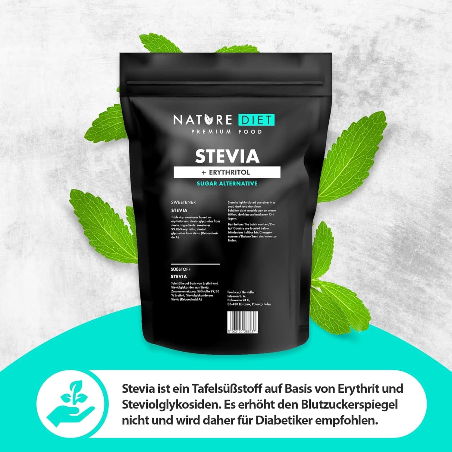 Nature Diet - Edulcorante Stevia, 1 Kg Edulcorantes Naty Shop