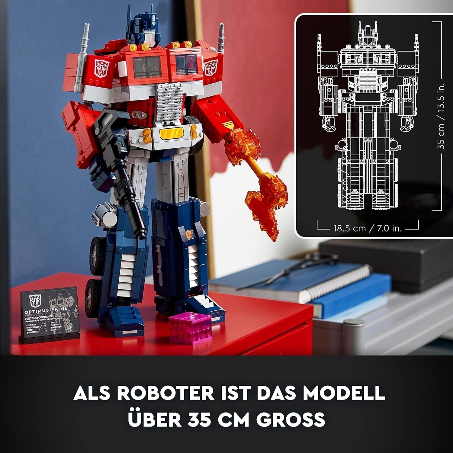 LEGO 10302 Icons Optimus Prime Set, Figura de Robot 2 en 1 y Modelo de Camión, Kit de Modelo de Juguete Transformers para Adultos, Regalo de Cumpleaños o Navidad para Hombres, Mujeres, Ella y Él Juegos de Construcción Besuche den LEGO-Store