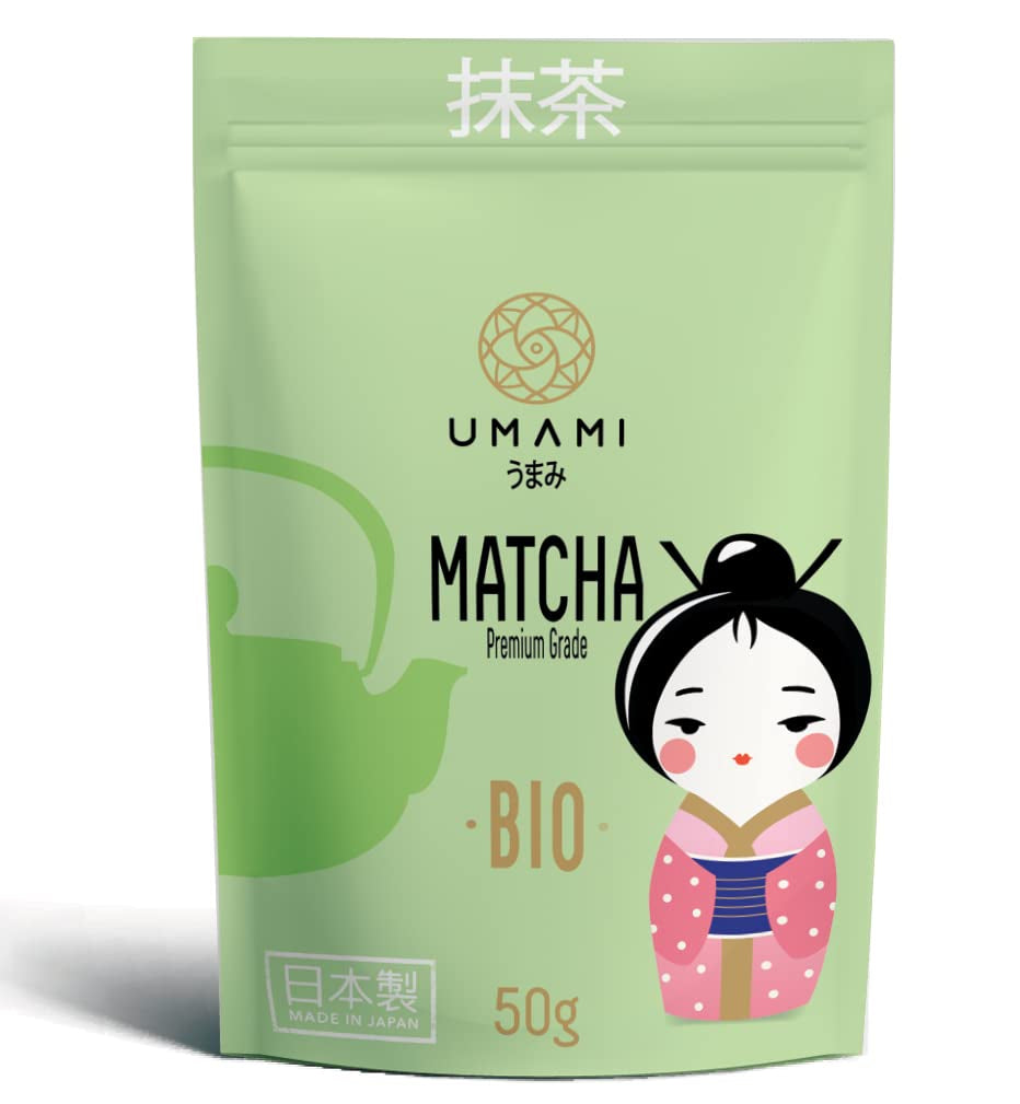 Pudră de ceai verde Matcha Umami Bio – calitate premium, cultivat în Uji, Kyoto (Japonia) Din agricultură ecologică. 50 g