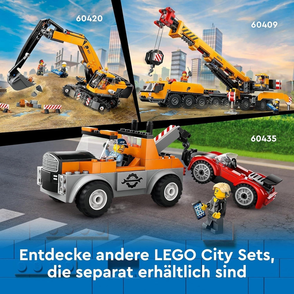 LEGO City Grúa de Construcción Móvil Juguete de Construcción para Niños y Niñas Regalo Creativo para Niños Brazo Largo Extensible 4 Minifiguras de Trabajadores de la Construcción para Juegos de Interpretación 60409 Juegos de Construcción Besuche den LEGO-Store