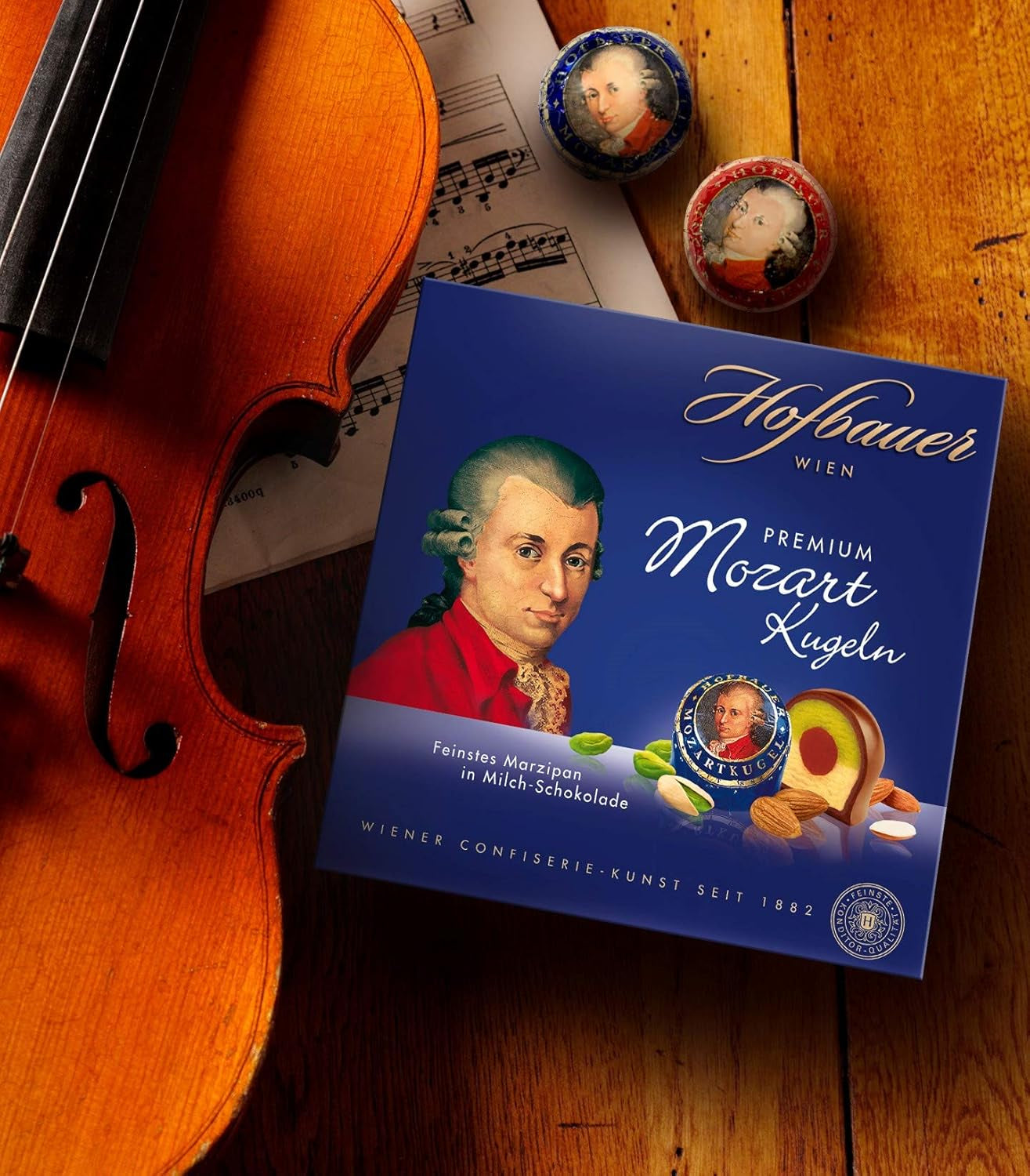 Hofbauer Viena, Mozartkugeln 200 g, chocolate con leche