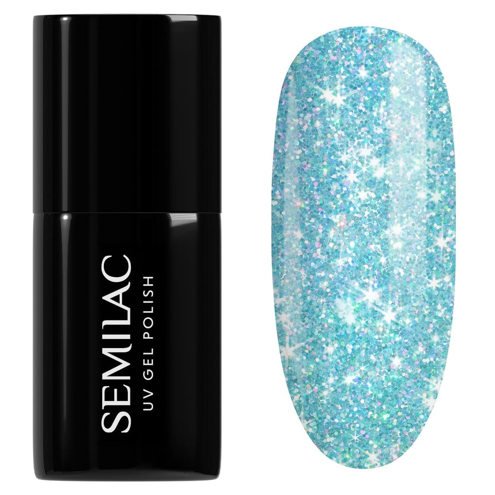 Esmalte de uñas UV Semilac Hybrid 240 Icy Waterfall 7ml, colección Seaqueen