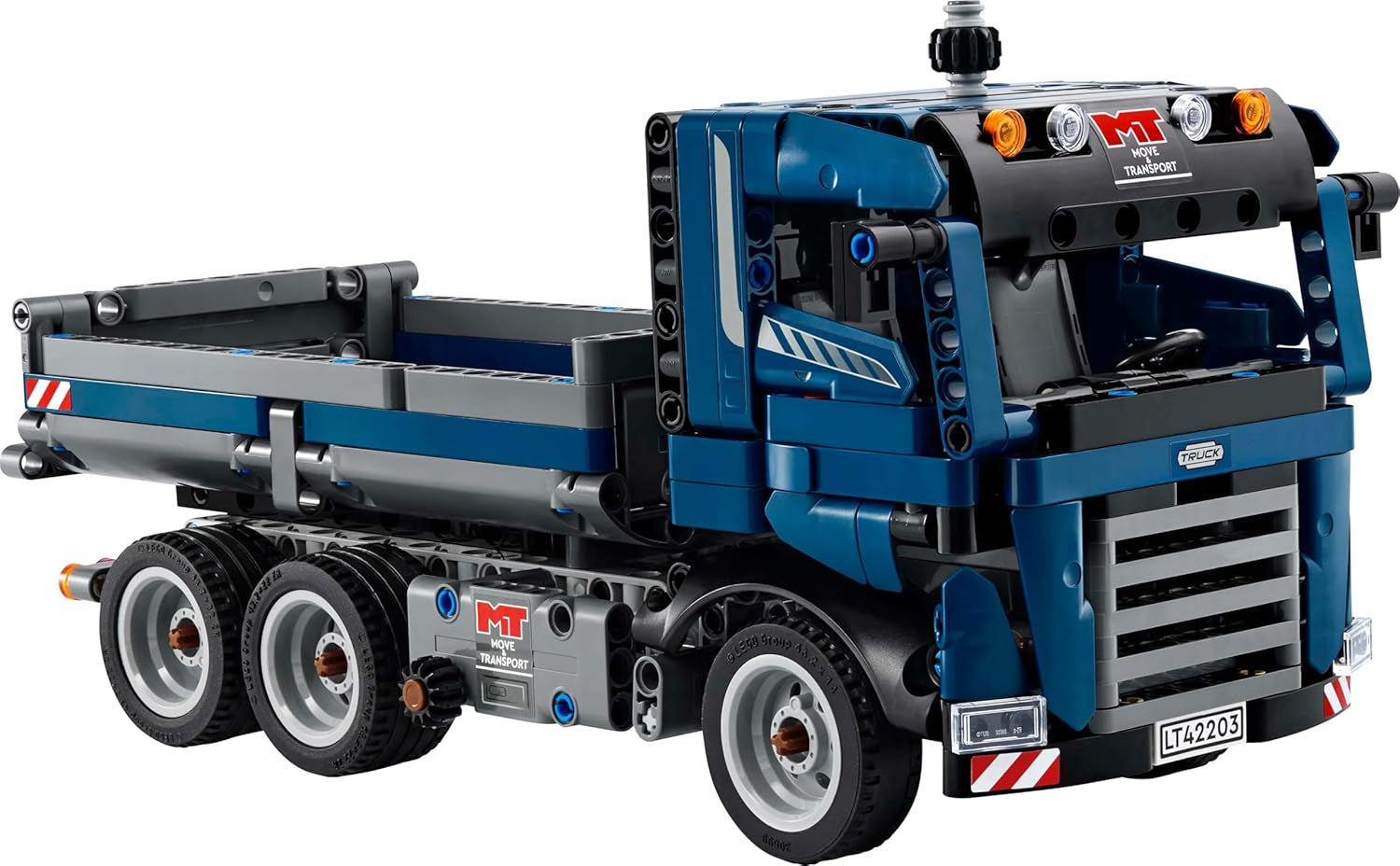 LEGO Technic Camión volquete de juguete con volante y camión volquete móvil - vehículo de construcción azul - idea de regalo para cumpleaños o días festivos - juego de construcción para niños y niñas a partir de 9 años 42203 Juegos de construcción Besuche den LEGO-Store