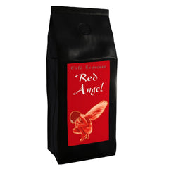 Cafea Espresso Red Angel - The Fiery One - 200g măcinată grosier - pentru cafetiere French Press - Espresso Premium puternic - Aciditate scăzută - Prăjită ușor și proaspăt