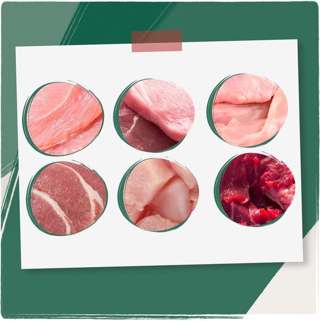 Venandi Animal Premium Hrană umedă pentru pisici, Tasting Pack III, pui, curcan, vită, pui + iepure, vițel, curcan, 6 X 200 G, fără cereale și naturală, 1.2 Kg