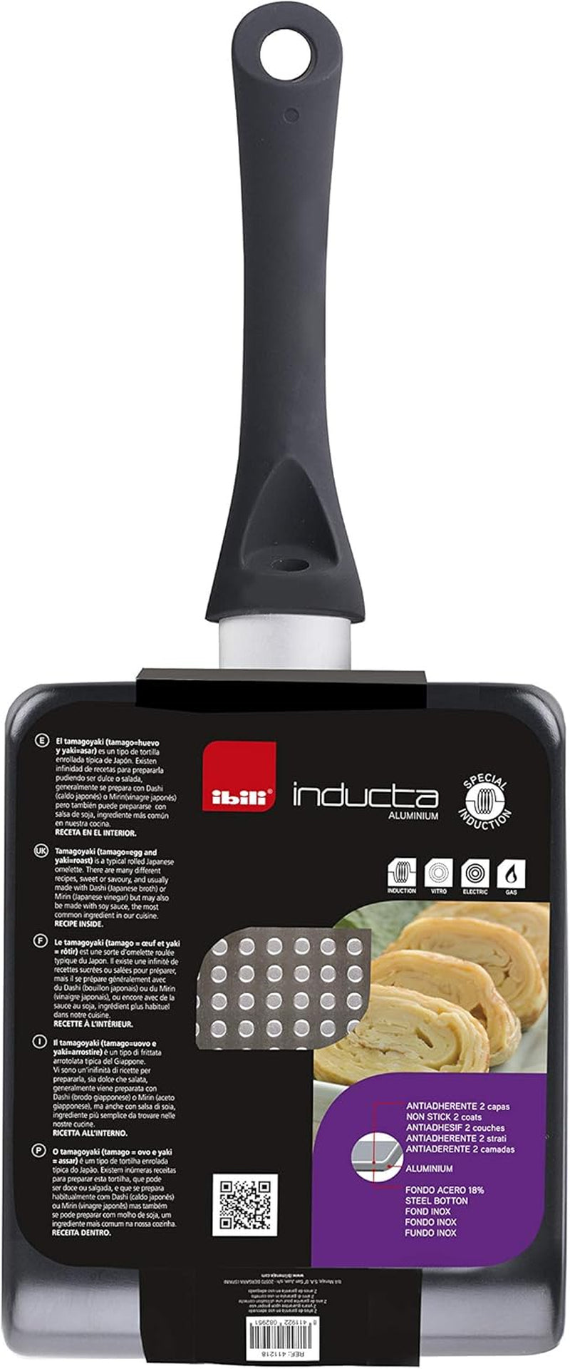 Tigaie Tamagoyaki Inducta, aluminiu, negru , 15X18 Cm Oale si Tigai Naty Shop